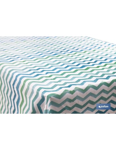 ROLLO MANTEL ANTIMANCHAS 1,40 x 25m 50% ALG/50% PVC.RAYADO