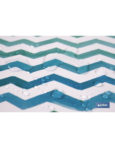 ROLLO MANTEL ANTIMANCHAS 1,40 x 25m 50% ALG/50% PVC.RAYADO