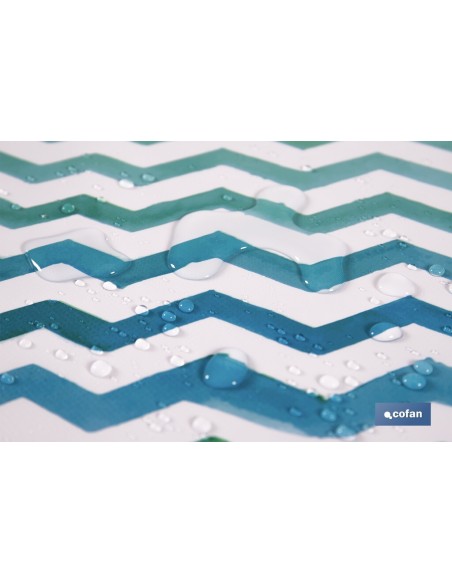 ROLLO MANTEL ANTIMANCHAS 1,40 x 25m 50% ALG/50% PVC.RAYADO