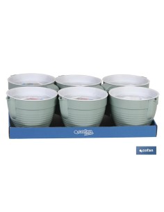 GRASERA COLADOR 500ml MODELO ALBAHACA VERDE AGUA 16.5X12X10cm