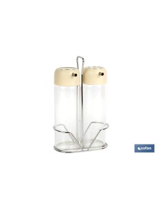 SET DE ACEITERA Y VINAGRERA GAMA LAUREL COLOR BEIGE 2