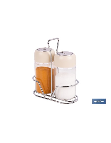 SET DE SALERO Y PIMENTERO GAMA LAUREL COLOR BEIGE