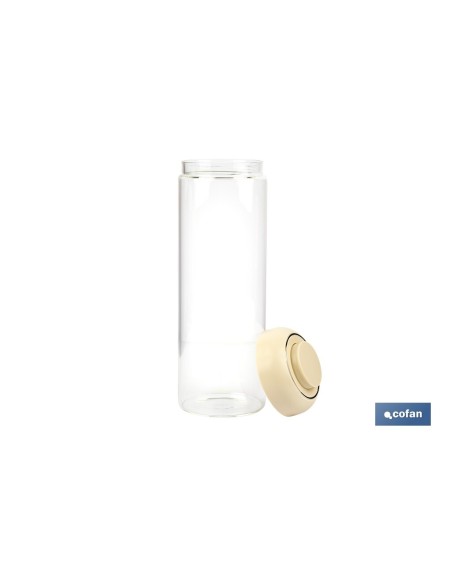 BOTE DE VIDRIO BOROSILICATO CON TAPA BEIGE GAMA LAUREL 1700 ML