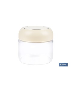 BOTE DE VIDRIO BOROSILICATO CON TAPA BEIGE GAMA LAUREL 400 ML 2
