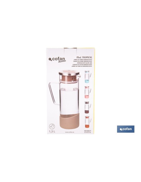 JARRA BOROSILICATO ROJO 1300 ml