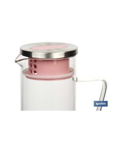 JARRA BOROSILICATO ROSA 1300 ml