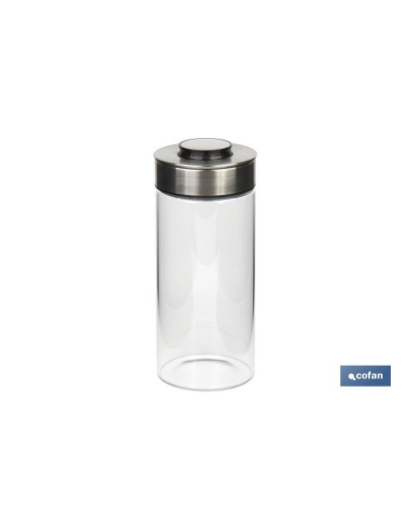 FRASCO BOROSILICATO+ACERO MODELO CICER 1700 ML 29.5 X 10 CM