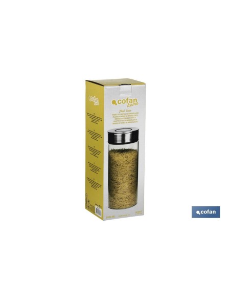 FRASCO BOROSILICATO+ACERO MODELO CICER 1700 ML 29.5 X 10 CM