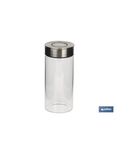 FRASCO BOROSILICATO+ACERO MODELO CICER 1300ML 22.5 X 10 CM
