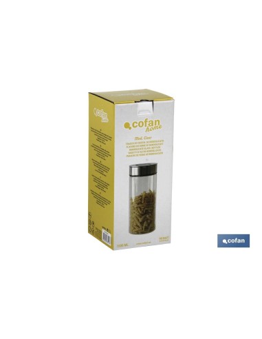 FRASCO BOROSILICATO+ACERO MODELO CICER 1300ML 22.5 X 10 CM