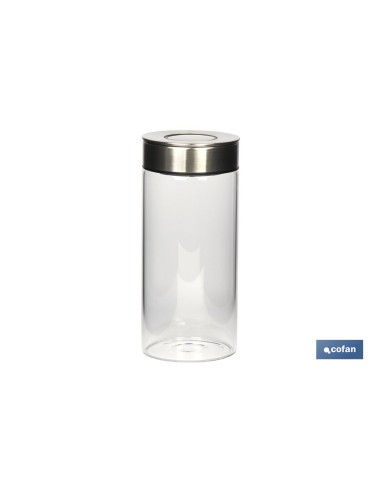 FRASCO BOROSILICATO+ACERO MODELO CICER 1300ML 22.5 X 10 CM