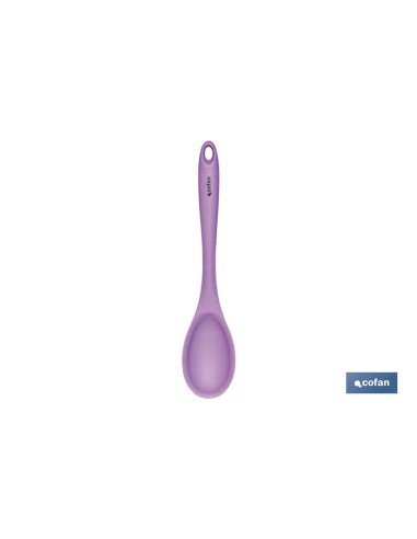 CUCHARA DE COCINA DE SILICONA MORADA MODELO VERGINI 27 X 5,7 CM