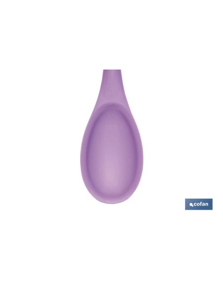CUCHARA DE COCINA DE SILICONA MORADA MODELO VERGINI 27 X 5,7 CM
