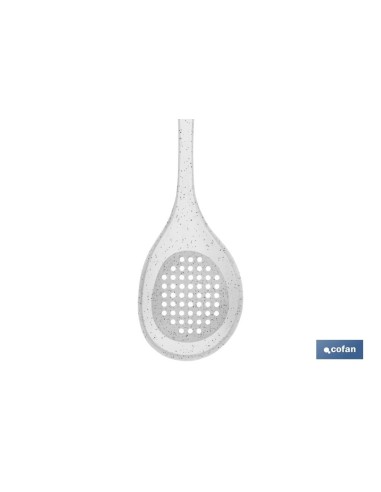 CUCHARA DE AGUJEROS DE SILICONA BLANCA MODELO BACH 34 CM