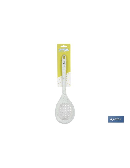 CUCHARA DE AGUJEROS DE SILICONA BLANCA MODELO BACH 34 CM