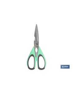 TIJERAS VERDES DE ACERO INOX. MODELO SENA 22 CM