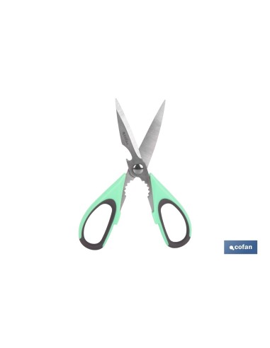 TIJERAS VERDES DE ACERO INOX. MODELO SENA 22 CM