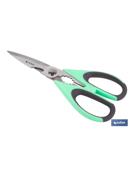 TIJERAS VERDES DE ACERO INOX. MODELO SENA 22 CM
