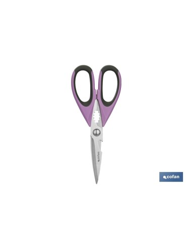 TIJERAS MORADAS DE ACERO INOX. MODELO SENA 22 CM
