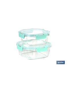SET DE 2 RECIPIENTES DE BOROSILICATO MODELO AGATHA 520 ML - 800 ML