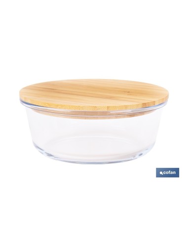 SET DE 2 RECIPIENTES DE BOROSILICATO CON TAPA DE BAMBÚ MODELO PANDA 620 ML - 950 ML