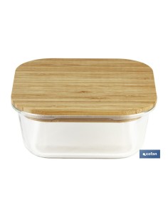 SET DE 2 RECIPIENTES DE BOROSILICATO CON TAPA DE BAMBÚ MODELO PANDA 520 ML - 800 ML 2