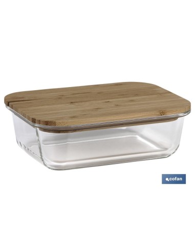 SET DE 3 RECIPIENTES DE BOROSILICATO CON TAPA DE BAMBÚ MODELO PANDA 640 ML-1040 ML -1520 ML