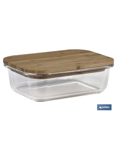 SET DE 3 RECIPIENTES DE BOROSILICATO CON TAPA DE BAMBÚ MODELO PANDA 640 ML-1040 ML -1520 ML