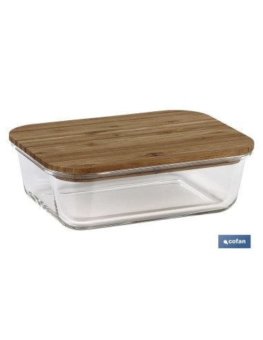 SET DE 3 RECIPIENTES DE BOROSILICATO CON TAPA DE BAMBÚ MODELO PANDA 640 ML-1040 ML -1520 ML