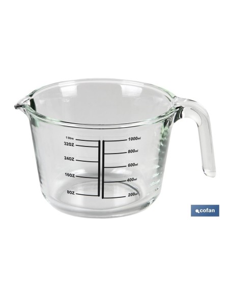 JARRA MEDIDORA DE VIDRIO BOROSILICATO 1 L MODELO BARITINA