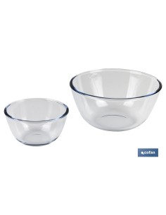 SET DE 2 ENSALADERAS DE VIDRIO BOROSILICATO MODELO BARITINA 800 ML - 2700 ML