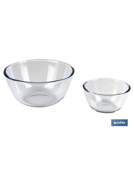 SET DE 2 ENSALADERAS DE VIDRIO BOROSILICATO MODELO BARITINA 800 ML - 2700 ML