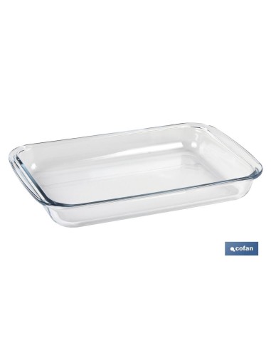 SET DE 3 FUENTES RECTANGULARES DE VIDRIO BOROSILICATO MODELO BARITINA 1600ML-2200ML-3000ML