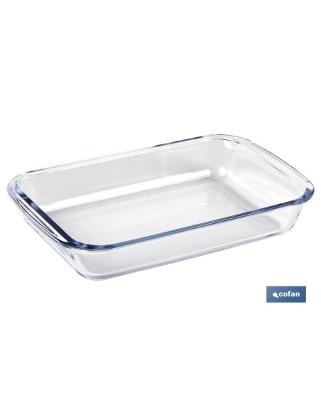 SET DE 3 FUENTES RECTANGULARES DE VIDRIO BOROSILICATO MODELO BARITINA 1600ML-2200ML-3000ML