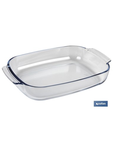 SET DE 2 FUENTES OVALADAS ANCHAS DE VIDRIO BOROSILICATO MODELO BARITINA 2700 ML - 3800 ML
