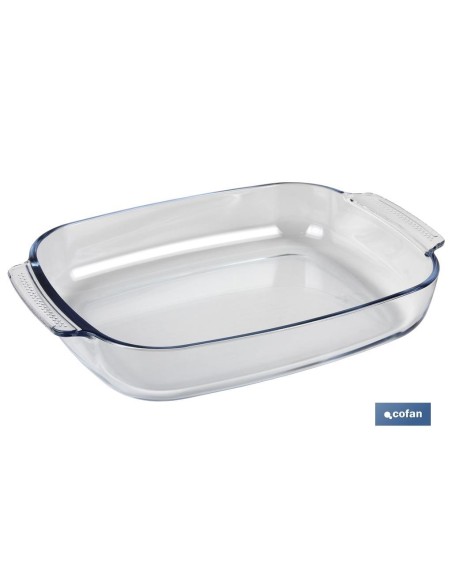 SET DE 2 FUENTES OVALADAS ANCHAS DE VIDRIO BOROSILICATO MODELO BARITINA 2700 ML - 3800 ML