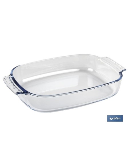 SET DE 2 FUENTES OVALADAS ANCHAS DE VIDRIO BOROSILICATO MODELO BARITINA 2700 ML - 3800 ML
