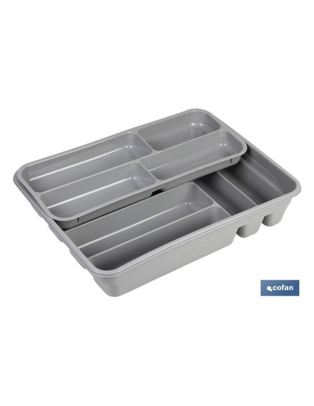 CUBERTERO GRIS 40X30X7 cm DOS ALTURAS venta unitaria