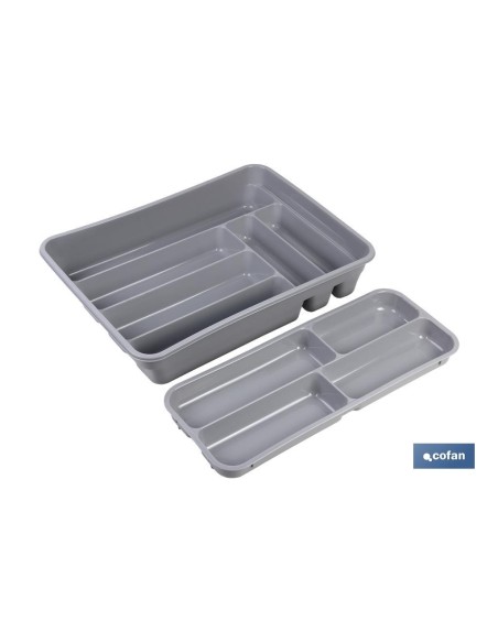 CUBERTERO GRIS 40X30X7 cm DOS ALTURAS venta unitaria