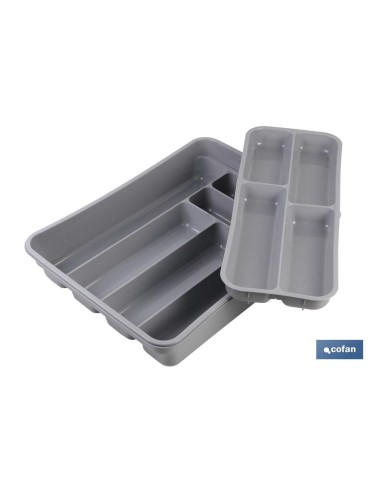 CUBERTERO GRIS 40X30X7 cm DOS ALTURAS venta unitaria