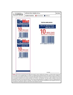 BOLSA DE BASURA INDUSTRIAL ECO GRIS 83X104 (10 BOSAS/ROLLO) EL CARMEN