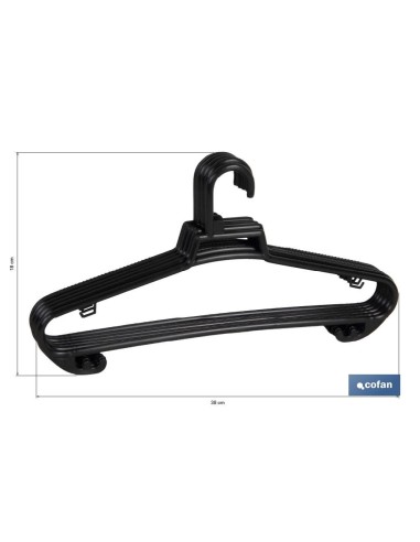 PACK DE 6 PERCHAS NEGRAS 38 X18 CM