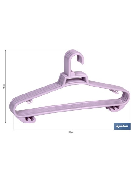 PACK DE 6 PERCHAS ROSA CLARA 38 X18 CM