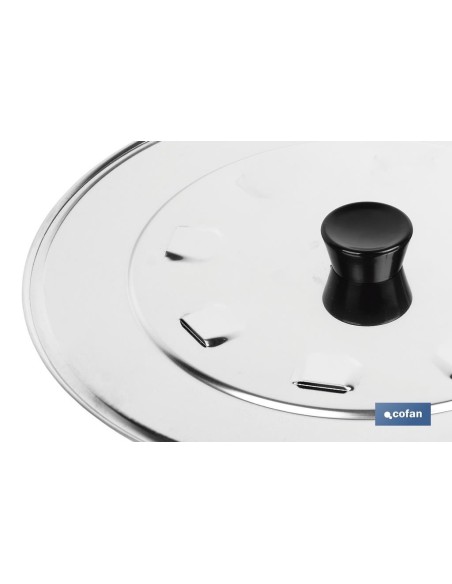 TAPA C/DESVAPO ACERO INOX 32 cm