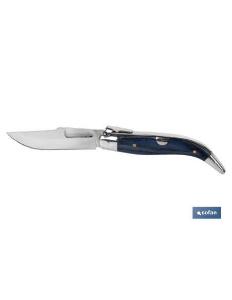 NAVAJA CLÁSICA DE TEJA CON 8 CM. DE HOJA COLOR AZUL