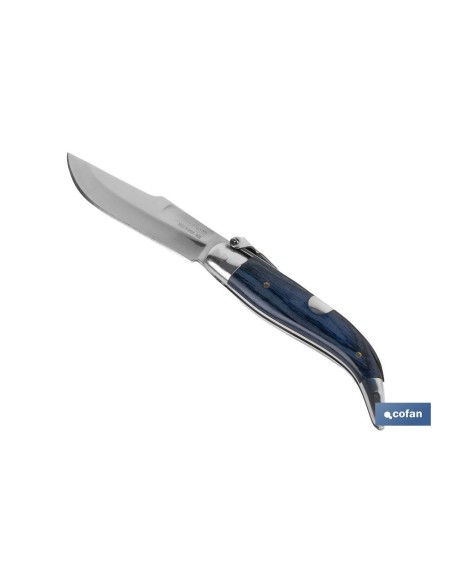 NAVAJA CLÁSICA DE TEJA CON 8 CM. DE HOJA COLOR AZUL
