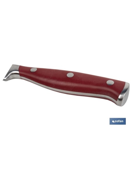 CUCHILLO VERDURAS HOJA13cm MODELO AGUACEJO ROJO