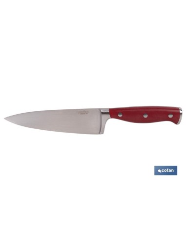CUCHILLO COCINA HOJA15cm MODELO AGUACEJO ROJO