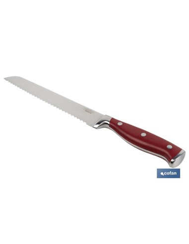 CUCHILLO PANERO HOJA 21cm MODELO AGUACEJO ROJO