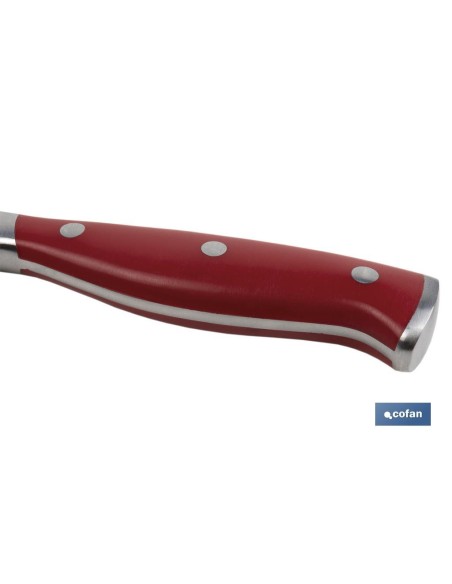 CUCHILLO JAMONERO/SALMONERO HOJA 25cm MODELO AGUACEJO ROJO